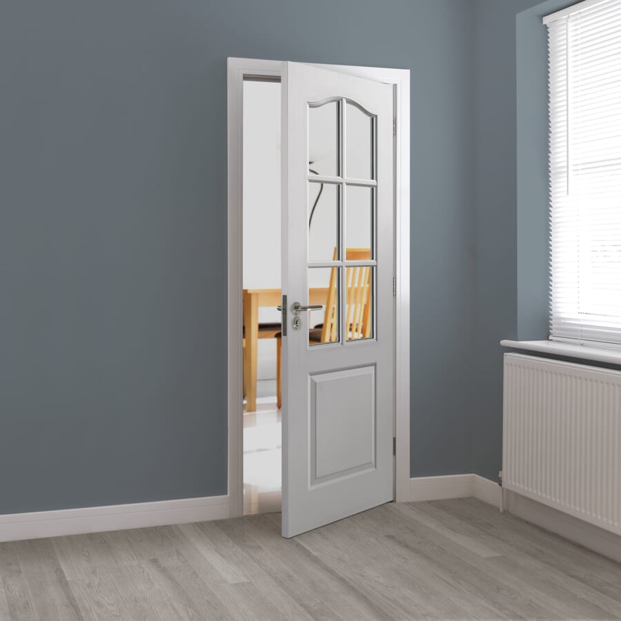 White Grained Classique 6 Light Door