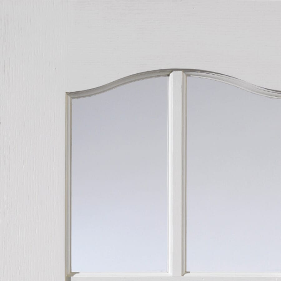 White Grained Classique 6 Light Rebated Pair Door