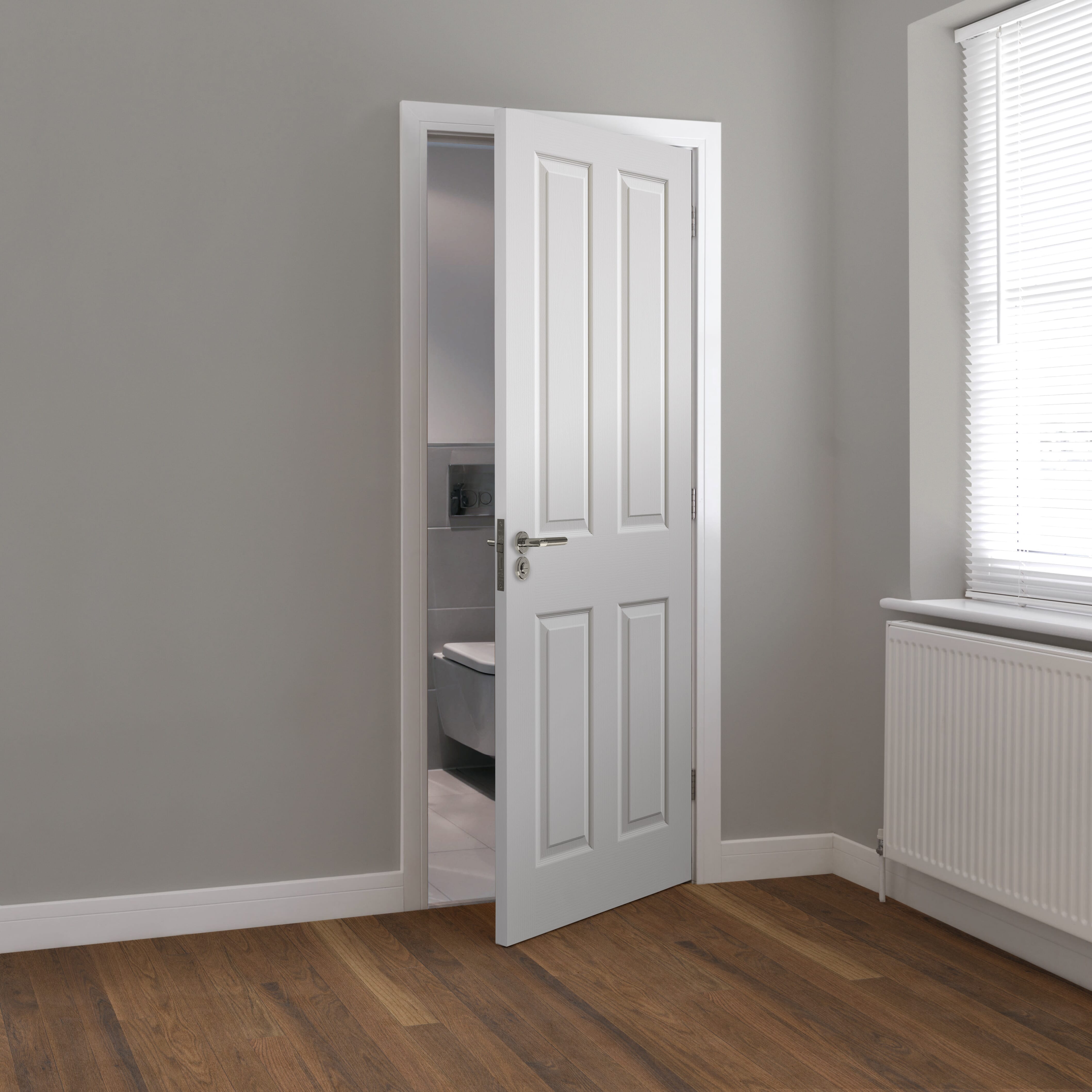 2040mm x 826mm x 44mm FD30 White Grain Canterbury Door