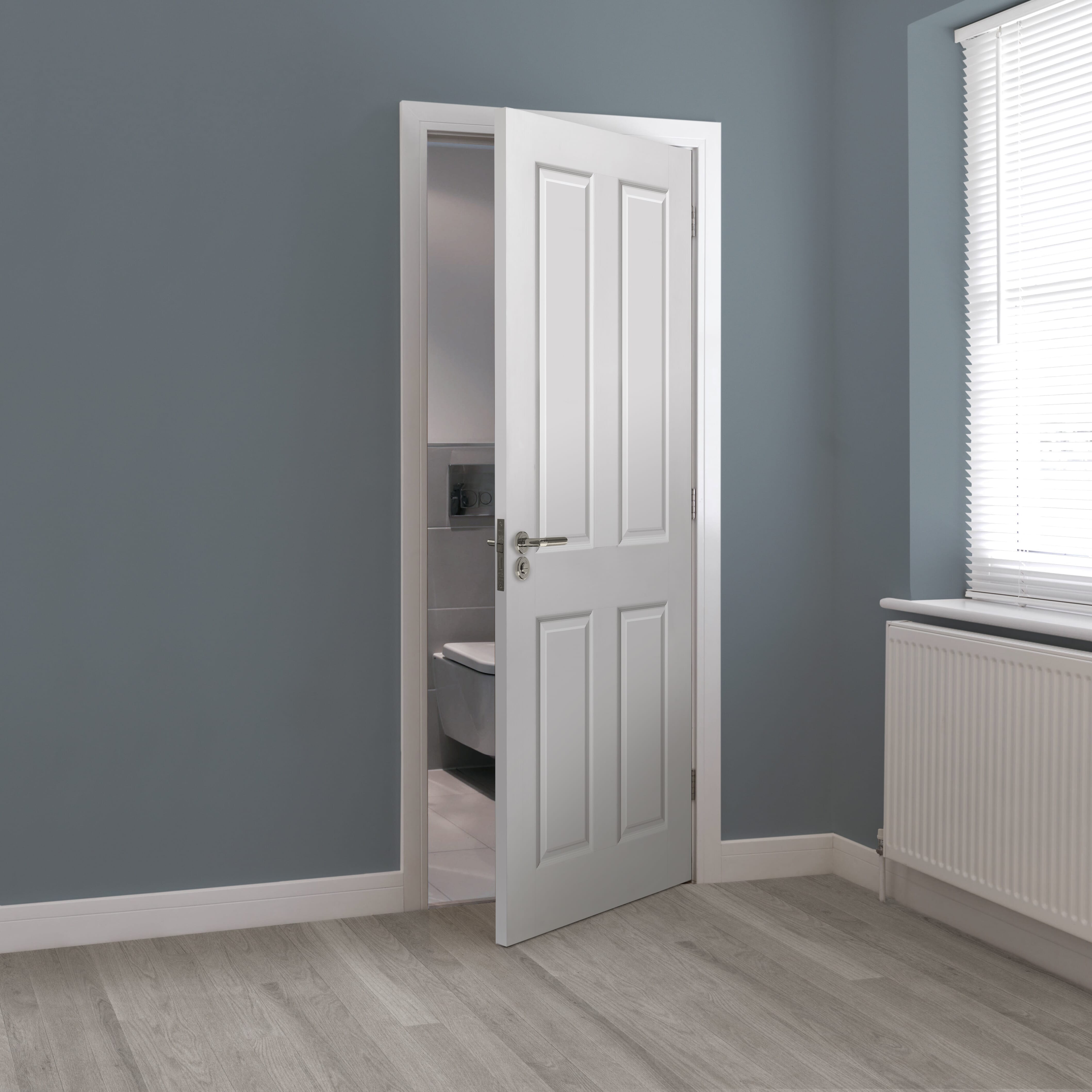 1981mm x 686mm x 44mm (27") FD30 White Smooth Canterbury Door