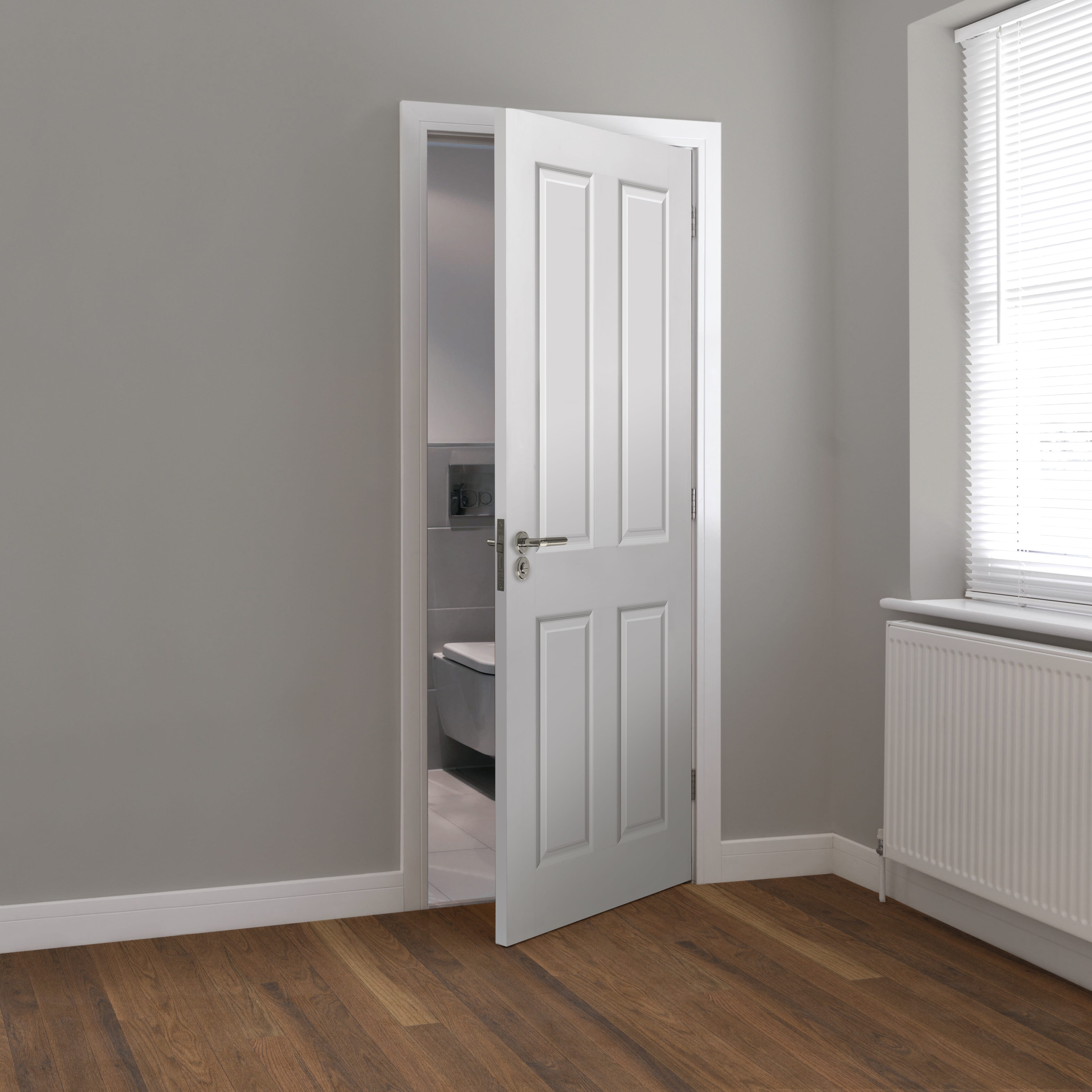 1981mm x 686mm x 44mm (27") FD30 White Smooth Canterbury   Door