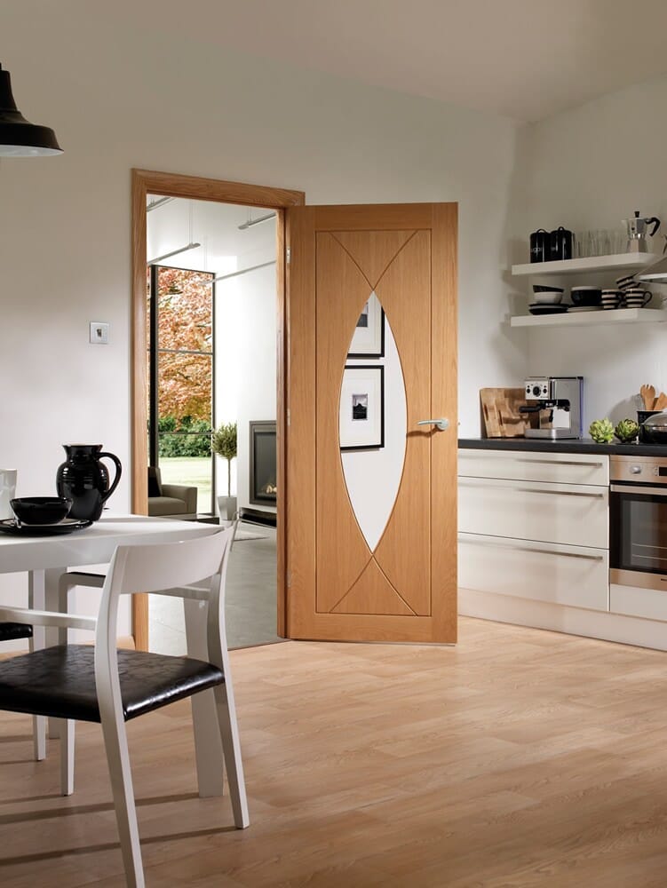 Pesaro Oak - Prefinished Clear Glass Internal Doors