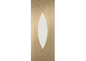 826 x 2040x40mm Pesaro Oak - Clear Glass Door