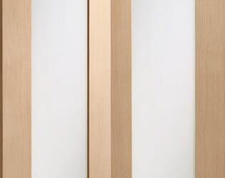 Pattern 10 Oak Bi-Fold - Clear Glass Internal Doors