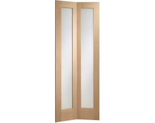 Pattern 10 Oak Bi-Fold - Clear Glass Internal Doors