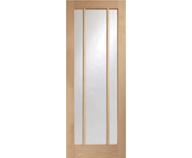 813x2032x35mm (32") Worcester Oak 3 Light - Clear Glass Door