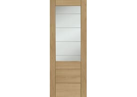 726x2040x40mm Palermo Oak 2XG - Clear Etched Glass Door