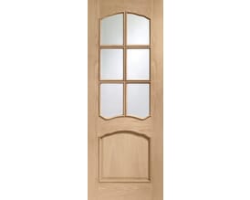 Riviera Prefinished Oak - Clear Bevelled Glass and Raised Mouldings Internal Doors