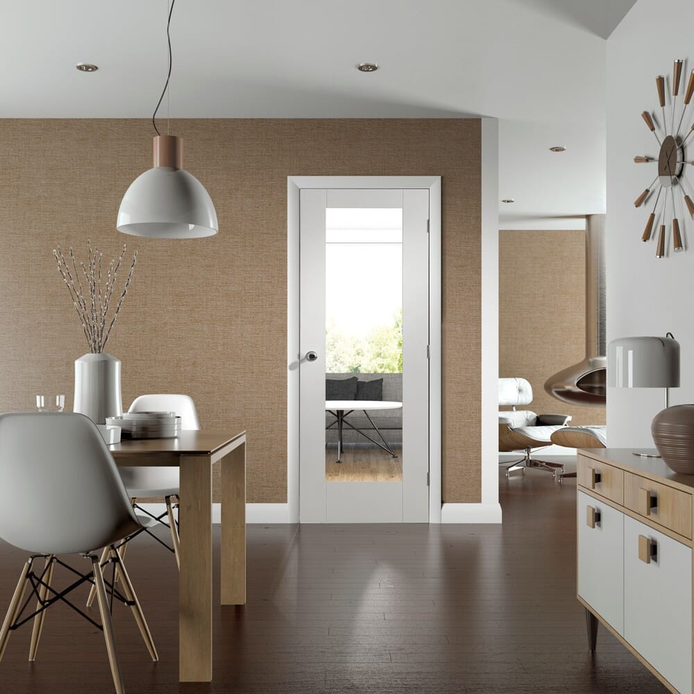 Pattern 10 White - Clear Glass Internal Doors