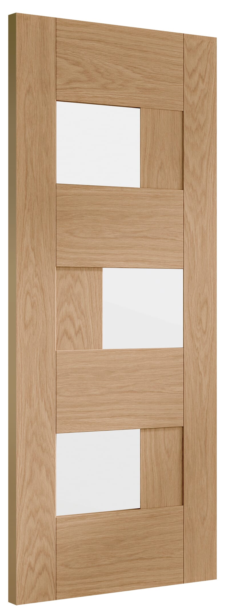 Perugia Oak Clear Glass Prefinished Internal Doors at Vivid Doors