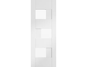 Perugia White - Clear Glass Prefinished Internal Doors