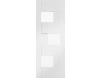 Perugia White - Clear Glass Prefinished Internal Doors