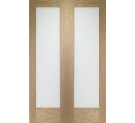 Pattern 10 Door Pair Oak - Clear Glass Internal Doors