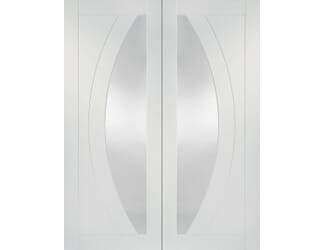 Salerno White Pair - Clear Glass Internal Doors