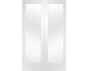 Pattern 10 Pair white - Clear Glass Internal Doors