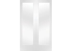 1219x1981x40mm (48") Pattern 10 Pair white - Clear Glass Door