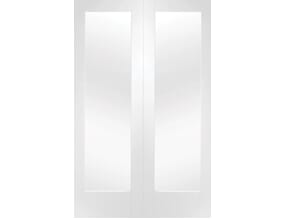 Pattern 10 Rebated Pair White - Clear Glass Internal Doors