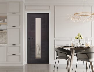 Palermo Umber Grey Laminate - Clear Glass Internal Doors