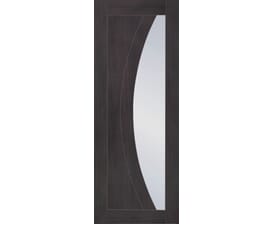 2040mm x 726mm x 40mm  Salerno Umber Grey Laminate - Clear Glass Internal Door