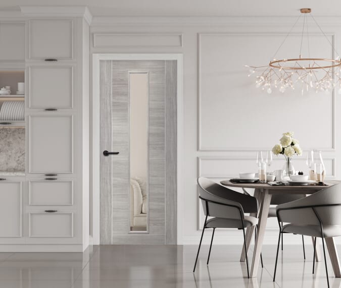 2040 x 726 x 40mm Forli White Grey Laminate - Clear  Internal Door