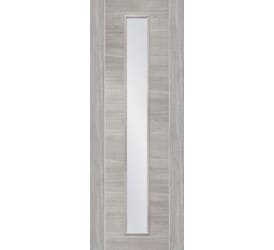 Forli White Grey Laminate - Clear Internal Doors