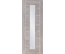 2040mm x 726mm x 40mm  Palermo White Grey Laminate - Clear Glass Internal Door