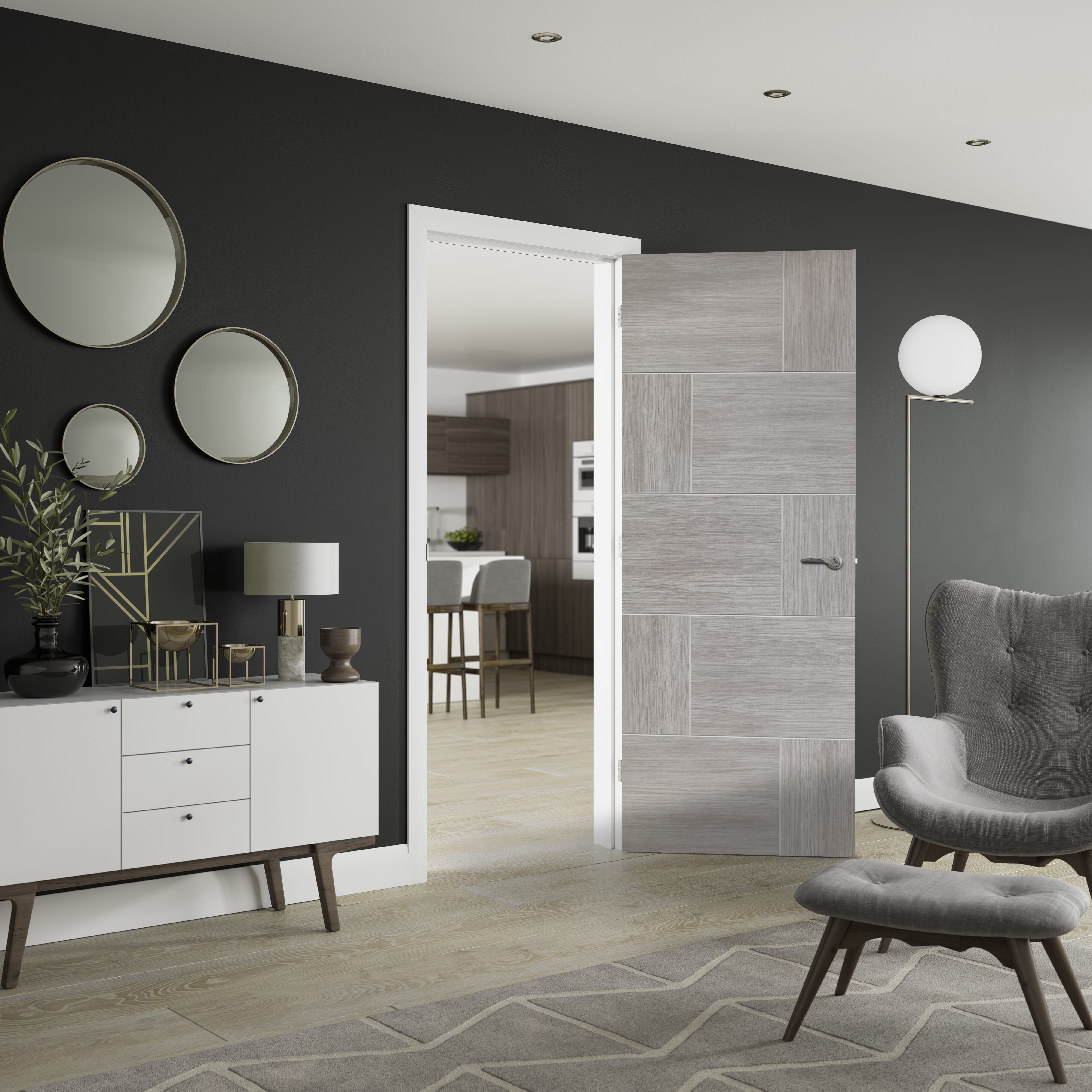 Ravenna White Grey Laminate Internal Doors