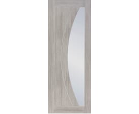2040mm x 726mm x 40mm  Salerno White Grey Laminate - Clear Glass Internal Door