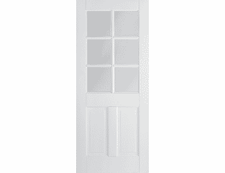 Canterbury 2P 6L Glazed White Internal Doors