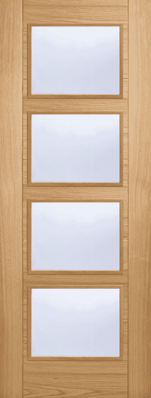 686x1981x44mm (27") Vancouver Oak 4L - Clear Pre-Finished Fire Door
