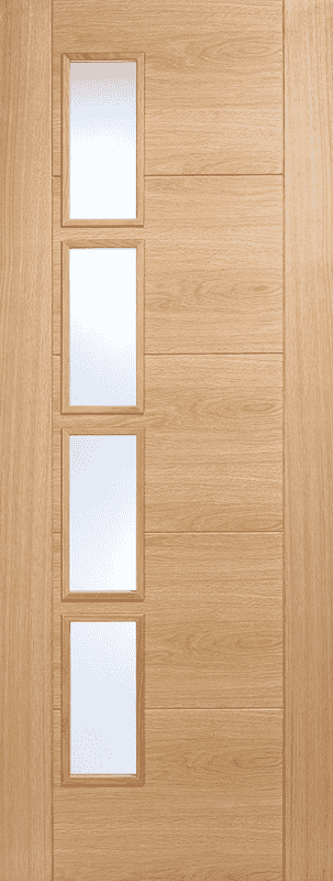 Vancouver 4L Offset Oak - Clear Prefinished Internal Doors