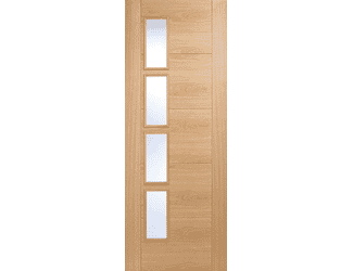 Vancouver 4L Offset Oak - Clear Prefinished Internal Doors