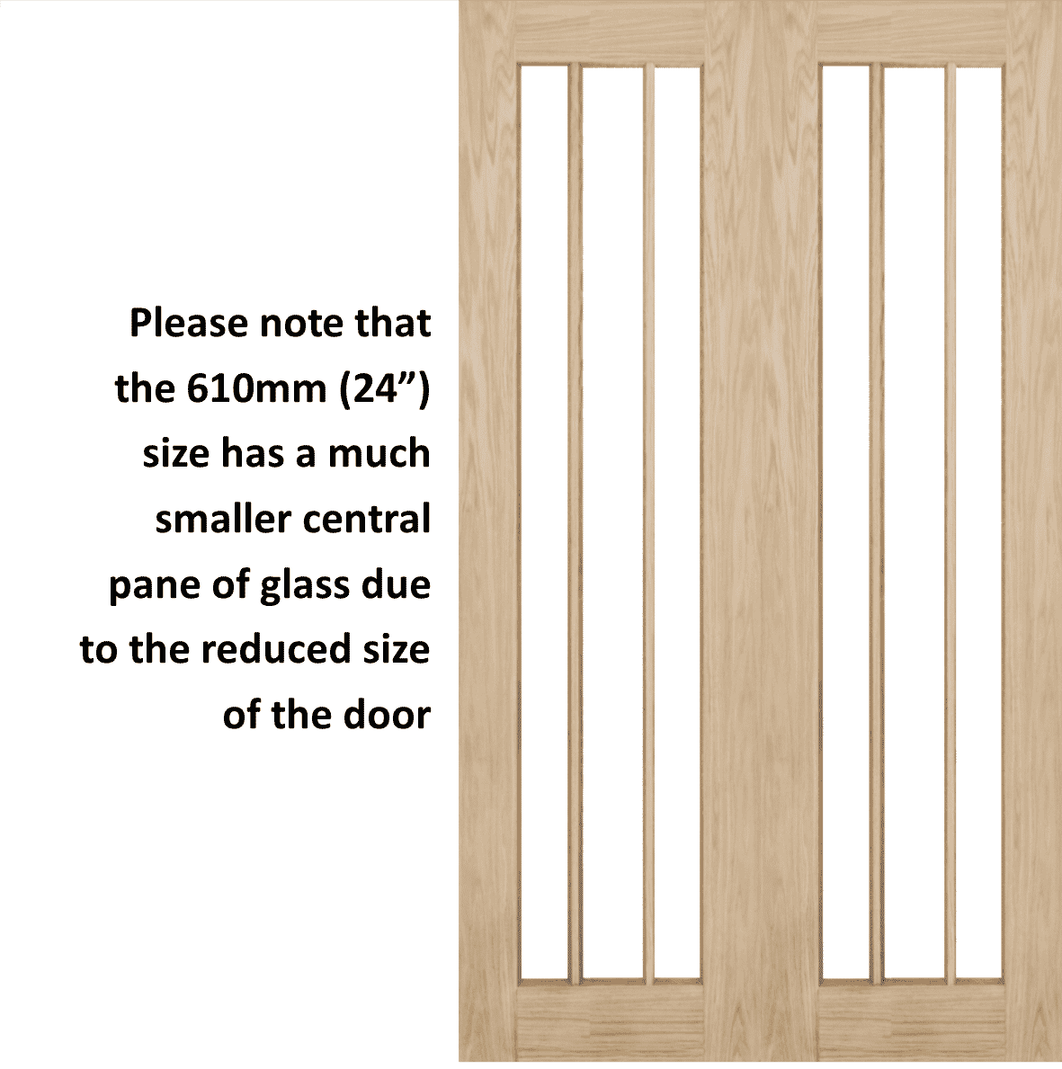Lincoln Glazed Oak Rebated Pair Internal Doors