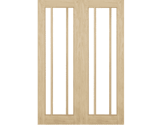 Lincoln Glazed Oak Rebated Internal Door Pairs