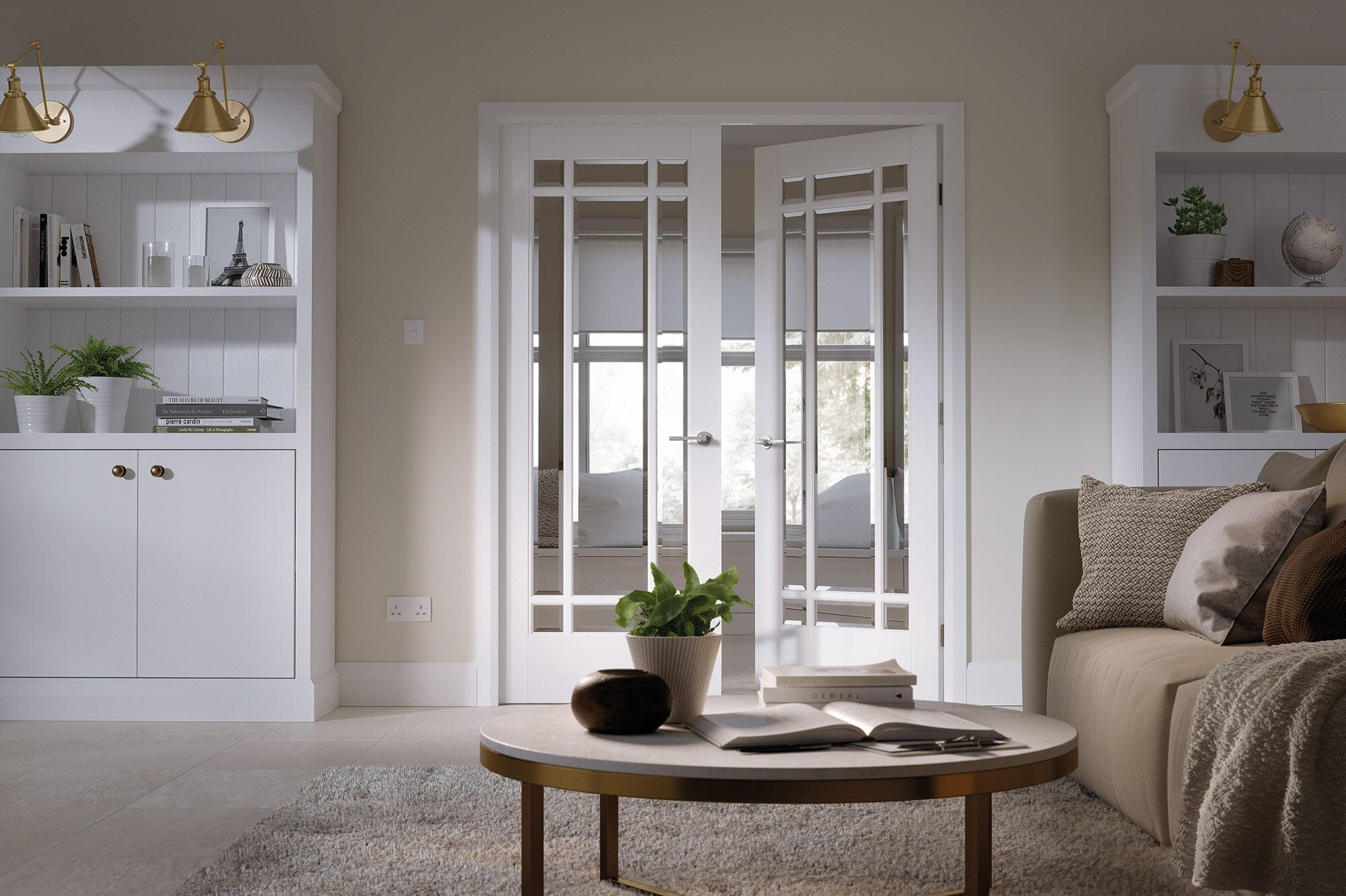 1981 x 838 x 35mm (33") Manhattan White Glazed Internal Door