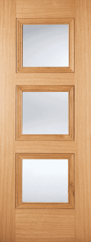Amsterdam Oak - Clear Glass Prefinished Internal Doors
