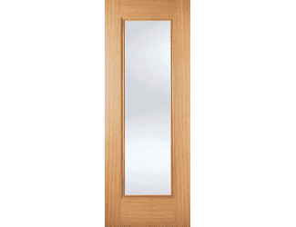 Eindhoven Oak 1L - Clear Glass Prefinished Internal Doors