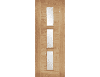 Sofia Oak 3L - Clear Glass Prefinished Internal Doors