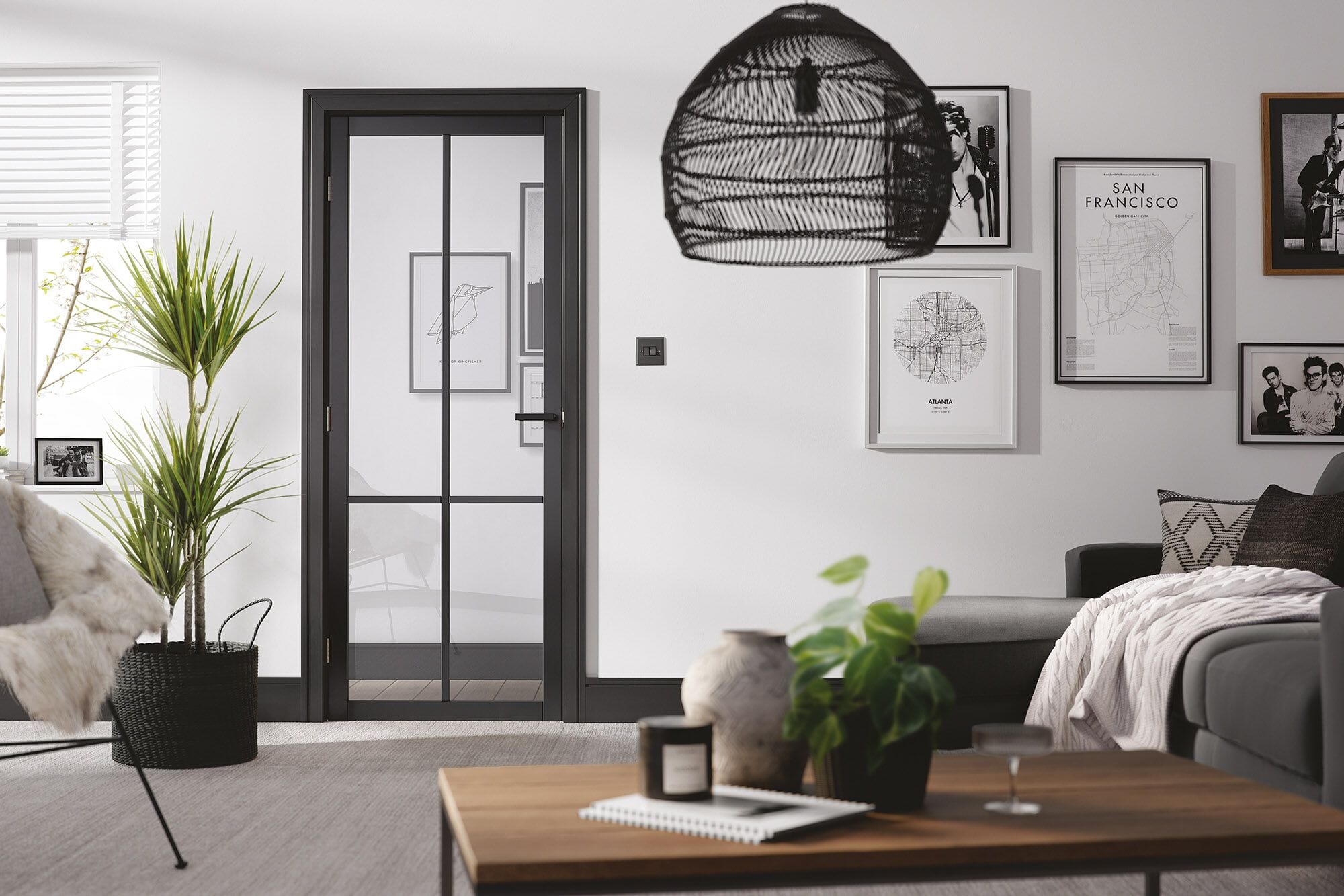 Liberty Black - Clear Glass Internal Doors