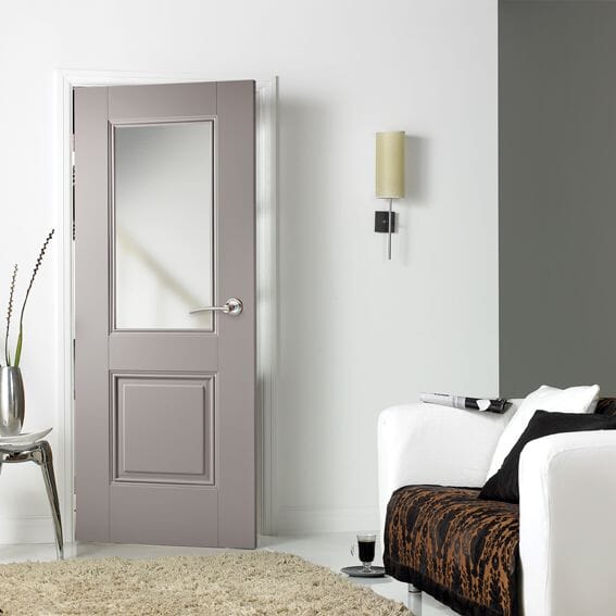 Arnhem Grey 1L/1P - Clear Glass Internal Doors