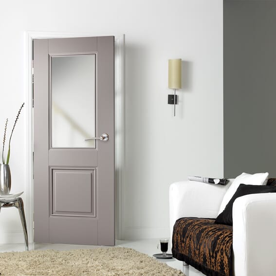 Arnhem Grey 1L/1P - Clear Glass Internal Doors