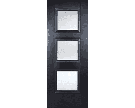 Amsterdam Black 3 Light - Clear Glass Internal Doors