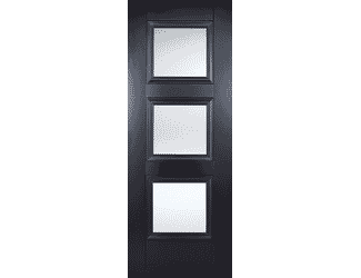 Amsterdam Black 3 Light - Clear Glass Internal Doors