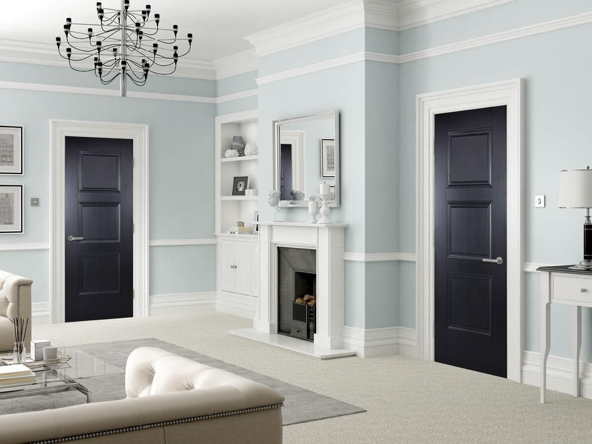 Amsterdam Black 3 Panel Internal Doors