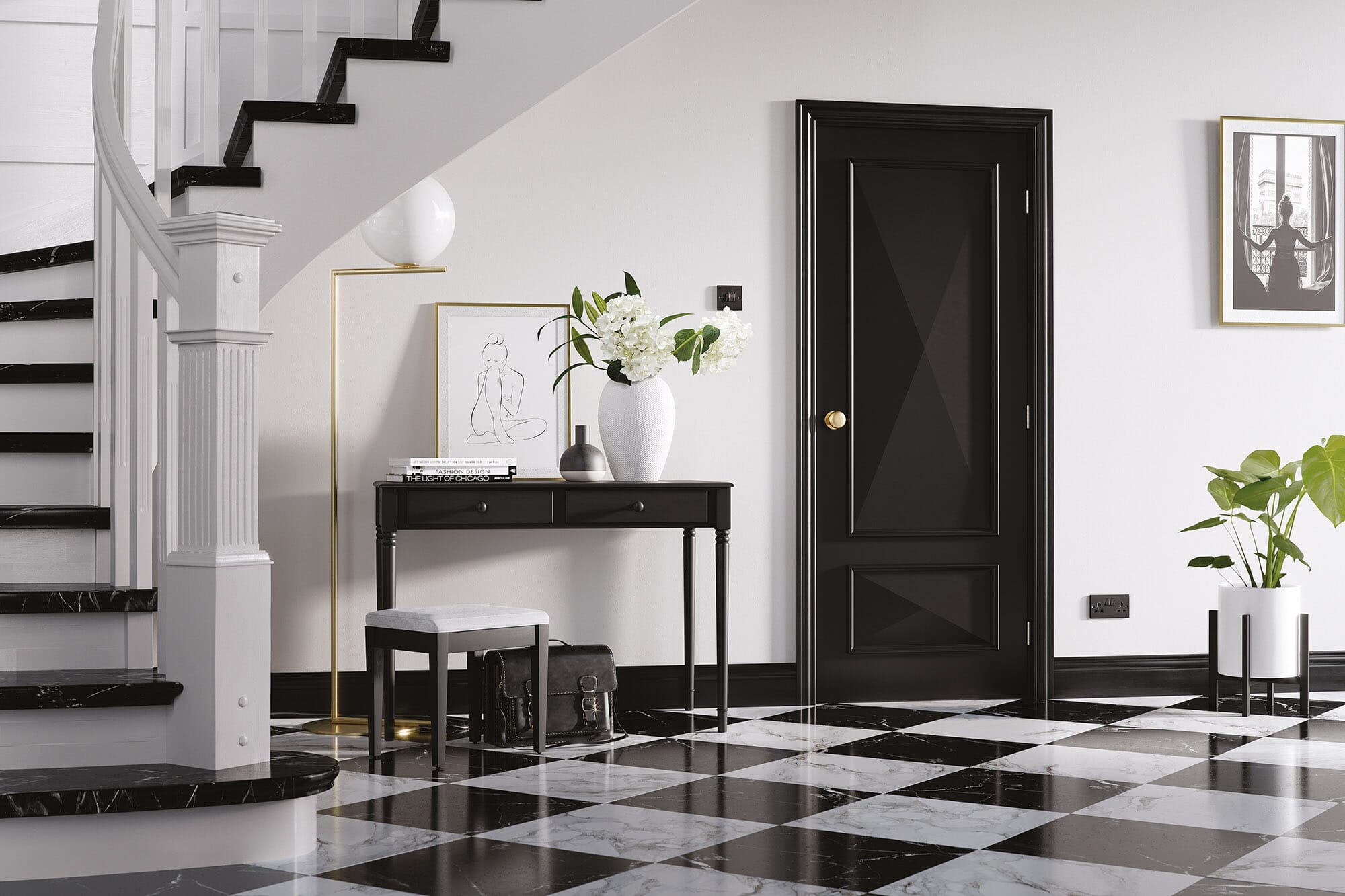 838x1981x35mm (33") Knightsbridge Black Door