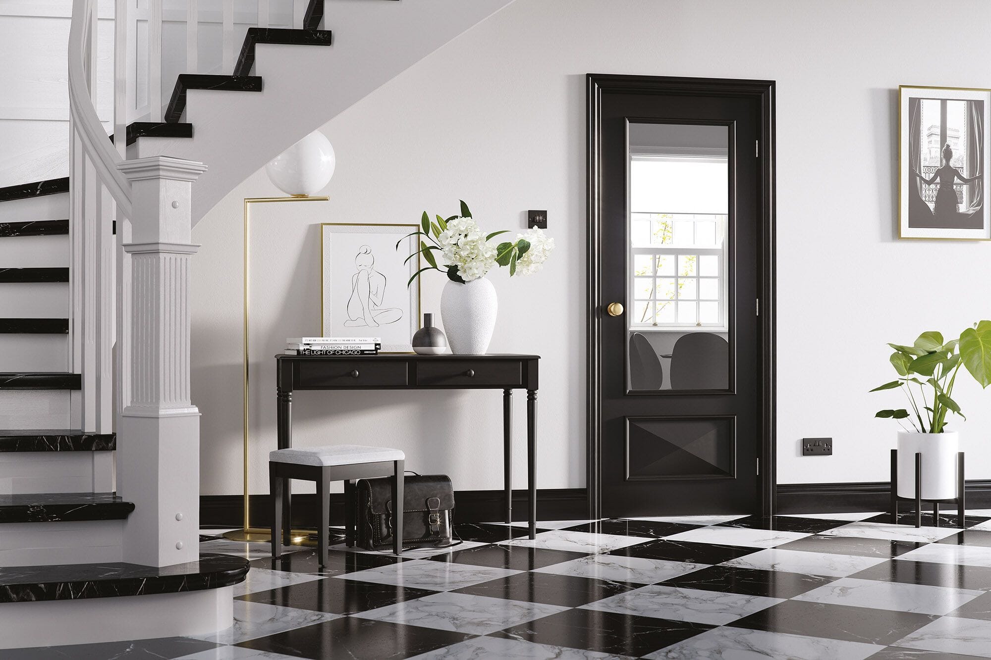 Knightsbridge Black - Clear Glass Internal Doors