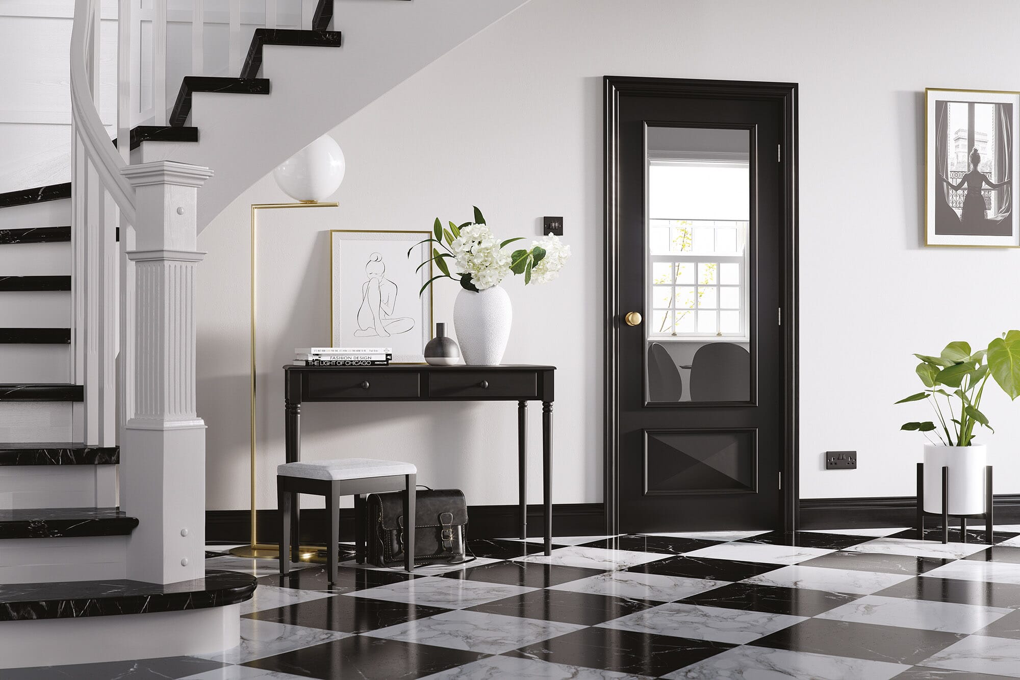 Knightsbridge Black - Clear Glass Internal Doors