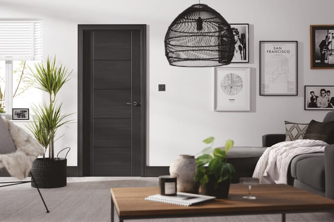 2040 x 726 x 40mm Vancouver Black - Prefinished  Internal Door