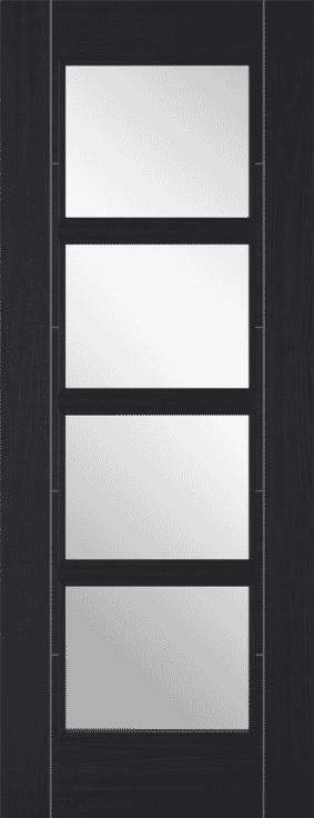 Vancouver Black 4 Light - Clear Glass Prefinished Internal Doors