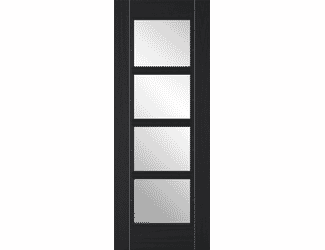 Black - Vancouver 4 Light - Clear Glass Prefinished Internal Doors